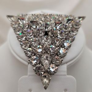 Spectacular Vintage Juliana D&E Sparkling Crystal Rhinestone Triangle Pin Brooch